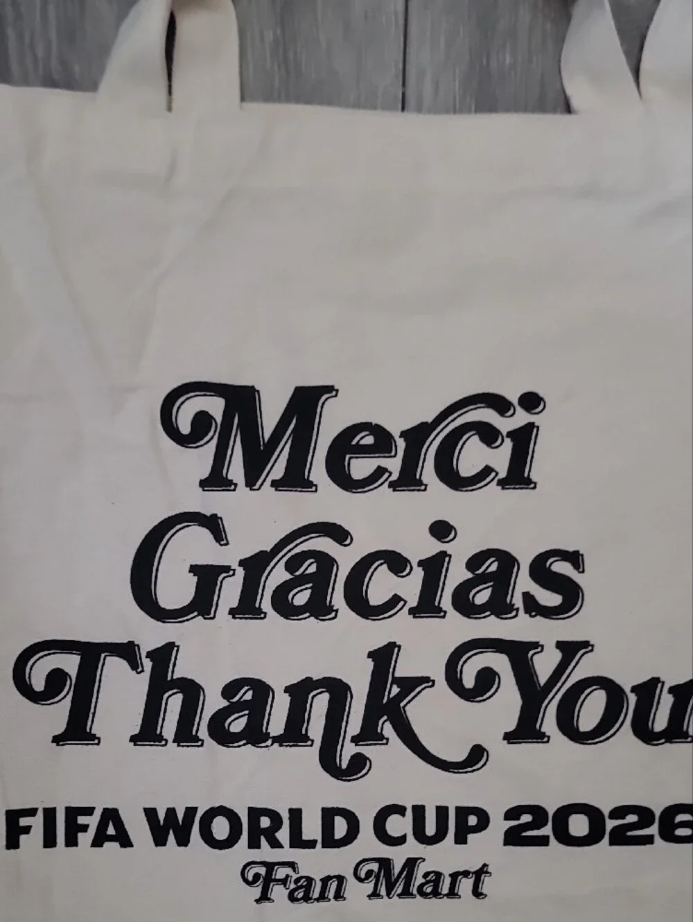 FIFA World Cup 2026 'Merci Gracias Thank You' Canvas Tote
